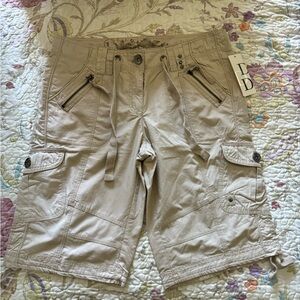 Dalia Collection Women Tan Cargo bermuda